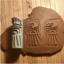 Feyza Design 10 cm Doku Rulosu Aztec Desen Silindir Seramik ve Polimer Kil Için