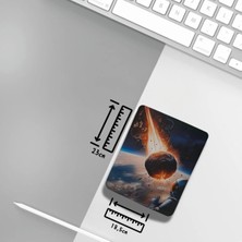 Ivart Dünyaya Çarpan Astroid ve Astronot Baskılı Bileklik Destekli Dikdörtgen Mouse Pad