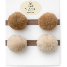 Glory Baby Kız Çocuk Bebek Ponponlu Bandana 2'li Set
