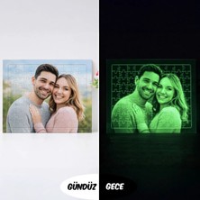 Bk Gift Kişiye Özel Fotoğraflı 99 Parça A4 Fosforlu Puzzle -1, Gece Parlayan Puzzle, Sevgiliye ve Ev Hediyesi