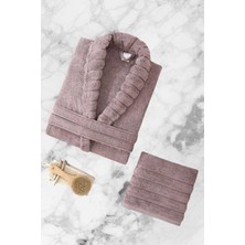 Rubby Avm Aqualoom Lüx Kadın Bornoz ve Havlu Seti %100 Pamuklu Mürdüm