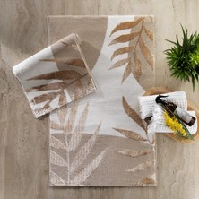 Schafer Home Floral 2 Li Pamuk Floş Banyo Paspası-Gold
