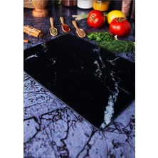 Feyza Design Siyah Mermer Temiz Kesim Tahtası 25X35, Çizilmez ve Isıya Dayanıklı