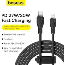 Skygo Pudding Hızlı Şarj Özellikli Type-C To Lightning Kablo 20W, 1.2 Metre, Siyah