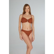 Estiva Kadın Kahverengi Concept Aksesuarlı Straplez Bikini Takımı