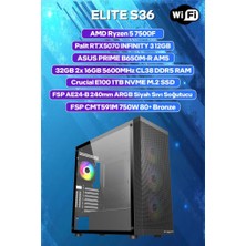 Game Garaj Elite S36 Amd Ryzen 5 7500F 32GB Ram 1tb SSD RTX5070 240MM Sıvı Soğt Freedos Oyuncu Oem Paket