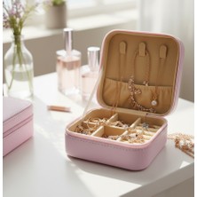 Meli Collection Mini Takı Çantası & Organizer - Suni Deri, Fermuarlı Seyahat Tipi Takı Kutusu (10X10X5 Cm)