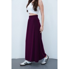 Sanem Tekstil Maxi Etek Sandy-Vişne