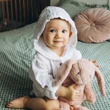 Caline Baby 2 Katlı Premium %100 Pamuk Rahat Bebek Gömlek| Unisex | 3-4 Yaş | Beyaz