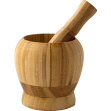 Feyza Design Doğal Bambu Ahşap Sarımsak Ezeceği, Havan Büyük Boy, Sağlıklı ve Şık Tasarım