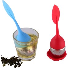 Feyza Design Pratik Çelik Çay Süzgeci ve Silikon Demleme Aparatı