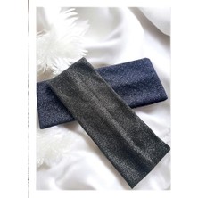 Skygo Kalın Saç Bandı, Kalın Simli Elastik Saç Bandı, Soft Elastic Winter Ear Warmer, Gray (Lacivert Sim - Yeşil Sim, 8 Cm)