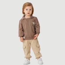 Blumi Kids Polo Yaka Sweatshirt & Müslin Pantolon Takım