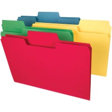 Skygo Supertab Ağır Dosya Klasörü, Büyük Boy 1/3 Kesim Tab, Yasal Boyut, Çeşitli Ana Renkler, Kutu Başına 50 (15410)