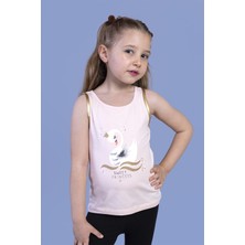 Toontoy Kız Çocuk Baskılı Yuvarlak Yaka Tişört