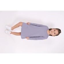 Toontoy Kız Çocuk Relax Fit Bisiklet Yaka Uzun Kollu Elbise -