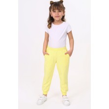 Toontoy Kız Çocuk Beli Paçası Ribanalı Cepli Basic Jogger Eşofman Altı 2 Iplik