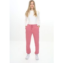 Toontoy Kız Çocuk Nakış Baskılı Beli Paçası Ribanalı Cepli Basic Jogger Eşofman Altı 3 Iplik Şardonlu