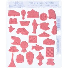 Skygo Tim Holtz Yapışkan Istampa Setleri, Anonymous, Sanatsal Aletler, Lastik Damga Tiny Things Kırmızı