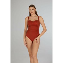 Estiva Kadın Tarçın Drapeli Tek Parça Mayo