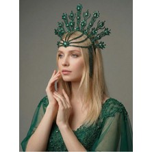 Magic Tiara Lüks Kristal Taşlı Işıltılı Gelin Tacı – El Yapımı Gösterişli Tasarım