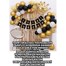 Skygo Parti Dolabı Kral Taçlı Balon Zinciri Doğum Günü Seti Iyi Ki Doğdun Doğum Günü Süslü Set