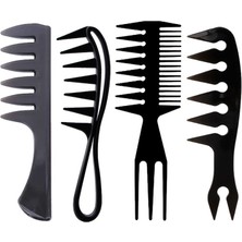 Gaman Profesyonel Geniş Dişli Tarak Seti 4'lü - Kıvırcık ve Dalgalı Saçlar Için Şekillendirici Tarak