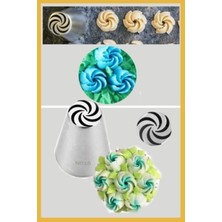 Feyza Design Paslanmaz Çelik Krema Sıkma Ucu ve Şanti Torbası Seti