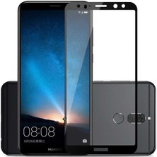 Maks Technology Huawei Mate 10 Lite Mkst Kenarları Kırılmaya Dayanıklı Cam Ekran Koruyucu - Siyah