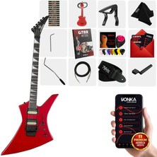 Maxword DG-34RD Kelly Kasa Floyde Rose 2x Zebra Humbucker Manyetik Elektro Gitar