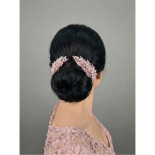 Magic Tiara Renkli Kristal Ikili Saç Tarağı – Zarif ve Romantik Topuz Aksesuarı