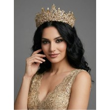 Magic Tiara Işıltılı Kristal Gelin Tacı- Özel Gün Saç Aksesuarı