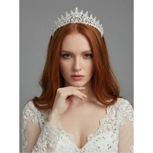 Magic Tiara Zarif Işıltılı Kristal Gelin Tacı – Asil ve Modern Duruşlu Taç Modeli