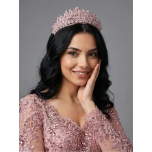 Magic Tiara Kristal Taşlı Taç – Gösterişli Özel Gün Tacı