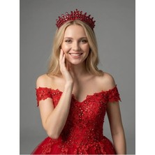 Magic Tiara Kristal Taşlı Işıltılı Gelin Tacı -Zarif Düğün Saç Aksesuarı