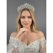 Magic Tiara Kristal Taşlı Işıltılı Gelin Tacı -Zarif Düğün Saç Aksesuarı