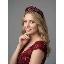 Magic Tiara Kristal Taşlı Işıltılı Kraliçe Model Gelin Tacı - Zarif Düğün Saç Aksesuarı