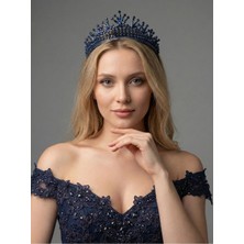 Magic Tiara Kristal Taşlı Işıltılı Gelin Tacı - Zarif Kraliçe Model Düğün Saç Aksesuarı