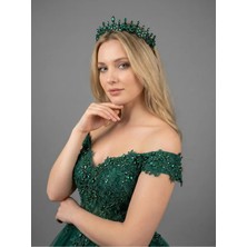 Magic Tiara Kristal Taşlı Zarif Gelin Tacı - Işıltılı Düğün Saç Aksesuarı