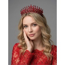Magic Tiara Kristal Taşlı Kraliçe Model Gelin Tacı - Işıltılı Düğün Saç Aksesuarı