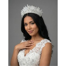 Magic Tiara Gösterişli Taşlı Prenses Tacı – Kına ve Nişan Geceleri Için