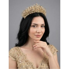 Magic Tiara Işıltılı Kristal Taşlı Prenses Gelin Tacı