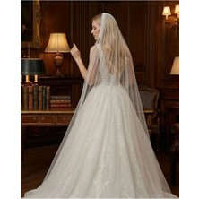 Magic Tiara Simli Gelin Duvağı – Işıltılı & Zarif Tül