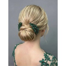 Magic Tiara Renkli Kristal Ikili Saç Tarağı – Zarif ve Romantik Topuz Aksesuarı