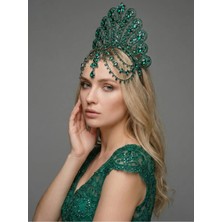 Magic Tiara Göz Alıcı Kristal Taşlı Gelin Tacı – El Yapımı Işıltılı Kraliçe Tasarım