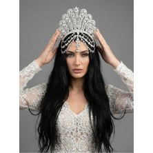 Magic Tiara Göz Alıcı Kristal Taşlı Gelin Tacı – El Yapımı Işıltılı Kraliçe Tasarım