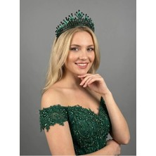 Magic Tiara Kristal Taşlı Işıltılı Gelin Tacı - Zarif Kraliçe Model Düğün Saç Aksesuarı