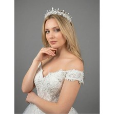 Magic Tiara Kristal Taşlı Zarif Gelin Tacı - Işıltılı Düğün Saç Aksesuarı
