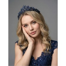 Magic Tiara Kristal Taşlı Yaprak Desenli Gelin Tacı - Işıltılı Düğün Saç Aksesuarı