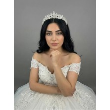 Magic Tiara Kristal Taşlı Zarif Gelin Tacı - Işıltılı Düğün Saç Aksesuarı